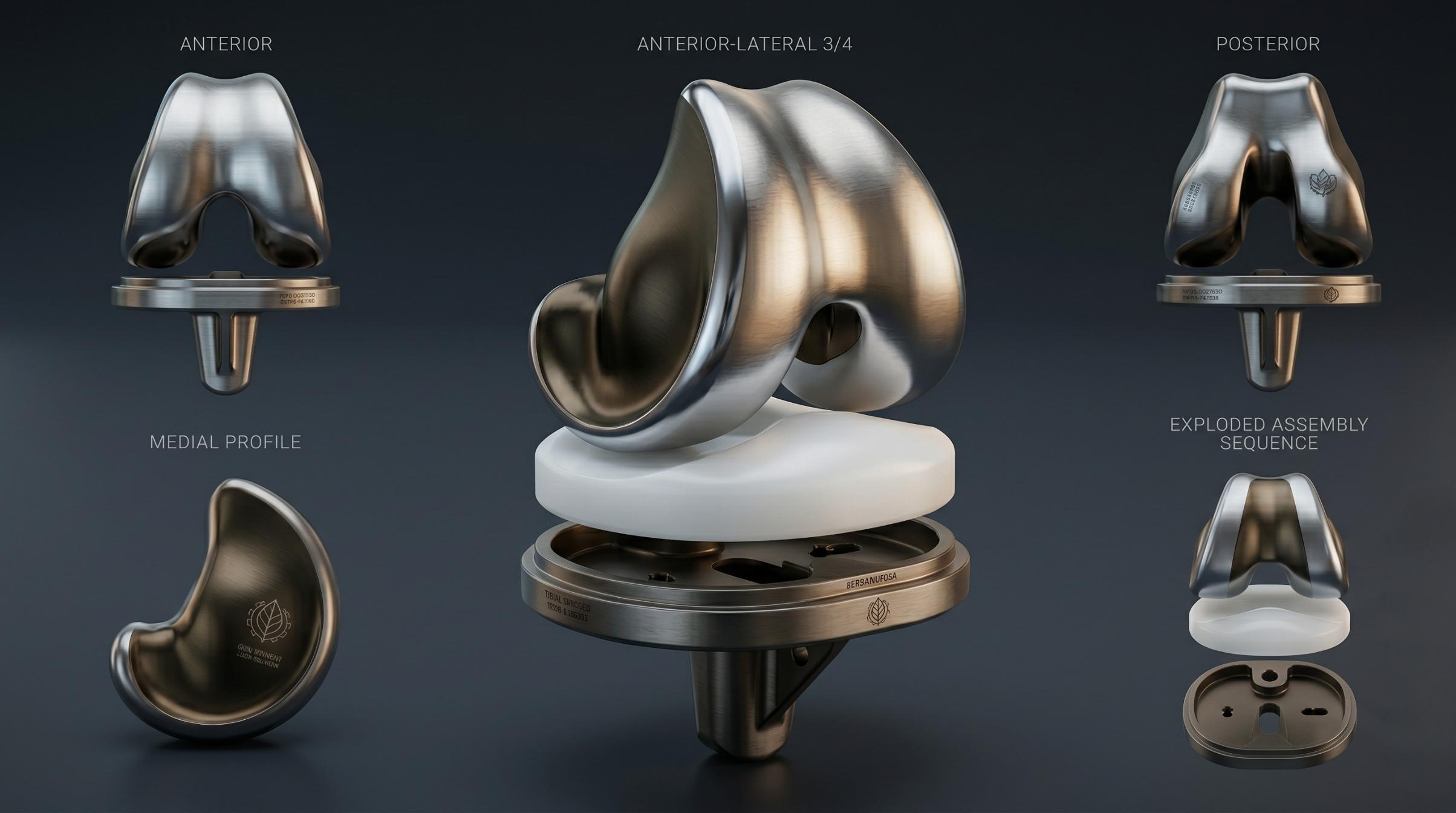 3D render of a robotic knee replacement